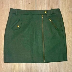 J Crew moto-style wool mini skirt
